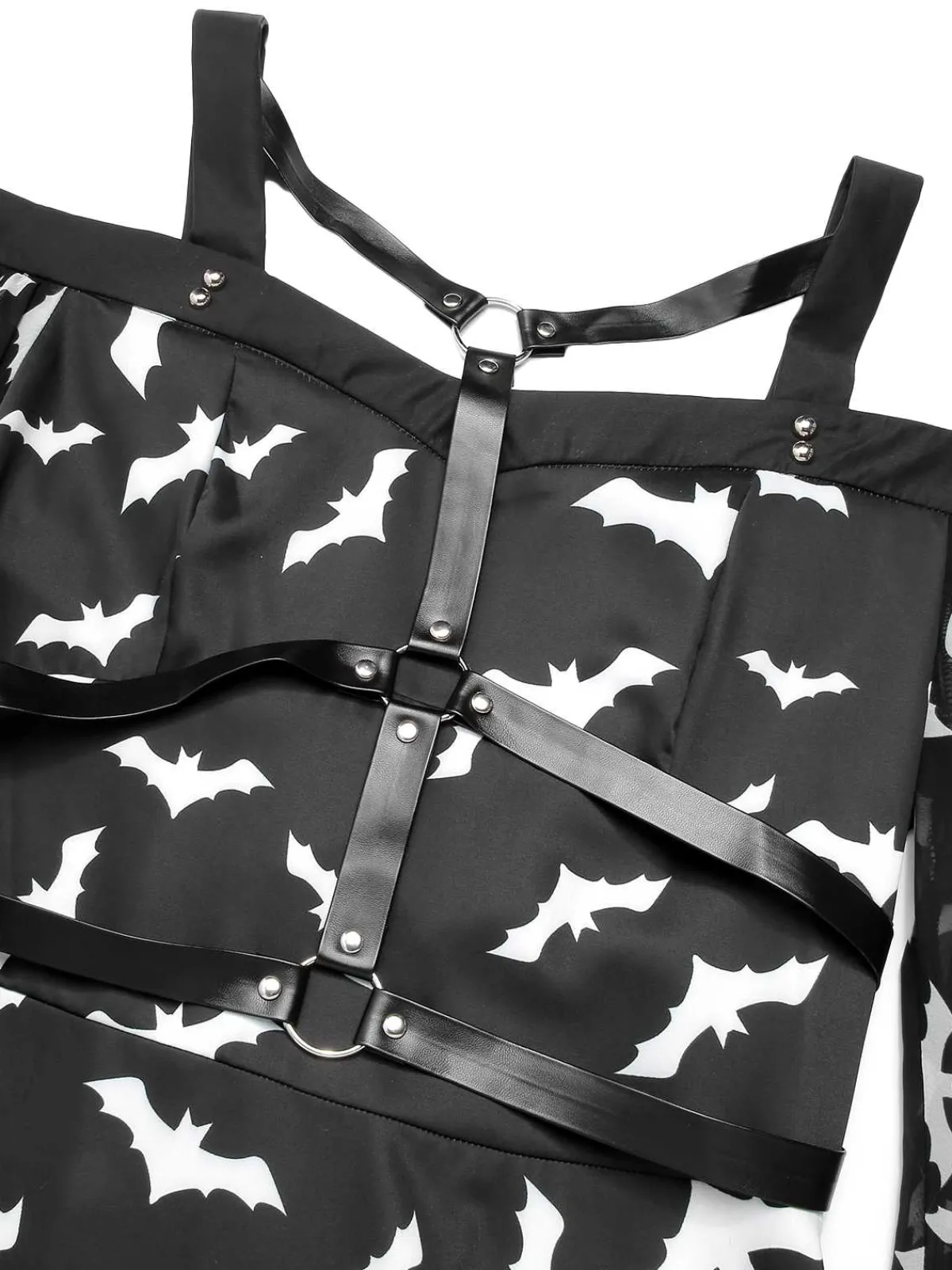 Outlet Retro Stage 1950s Halloween Spaghetti Strap Bat Dress Black