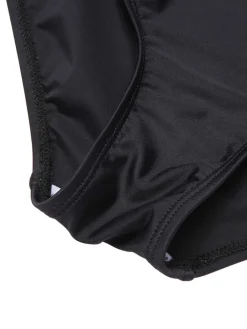 Sale Retro Stage 1960s Halter Contrast Swimsuit Black