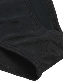 Hot Retro Stage 1950s Halter Polka Dots Mesh Swimsuit Black