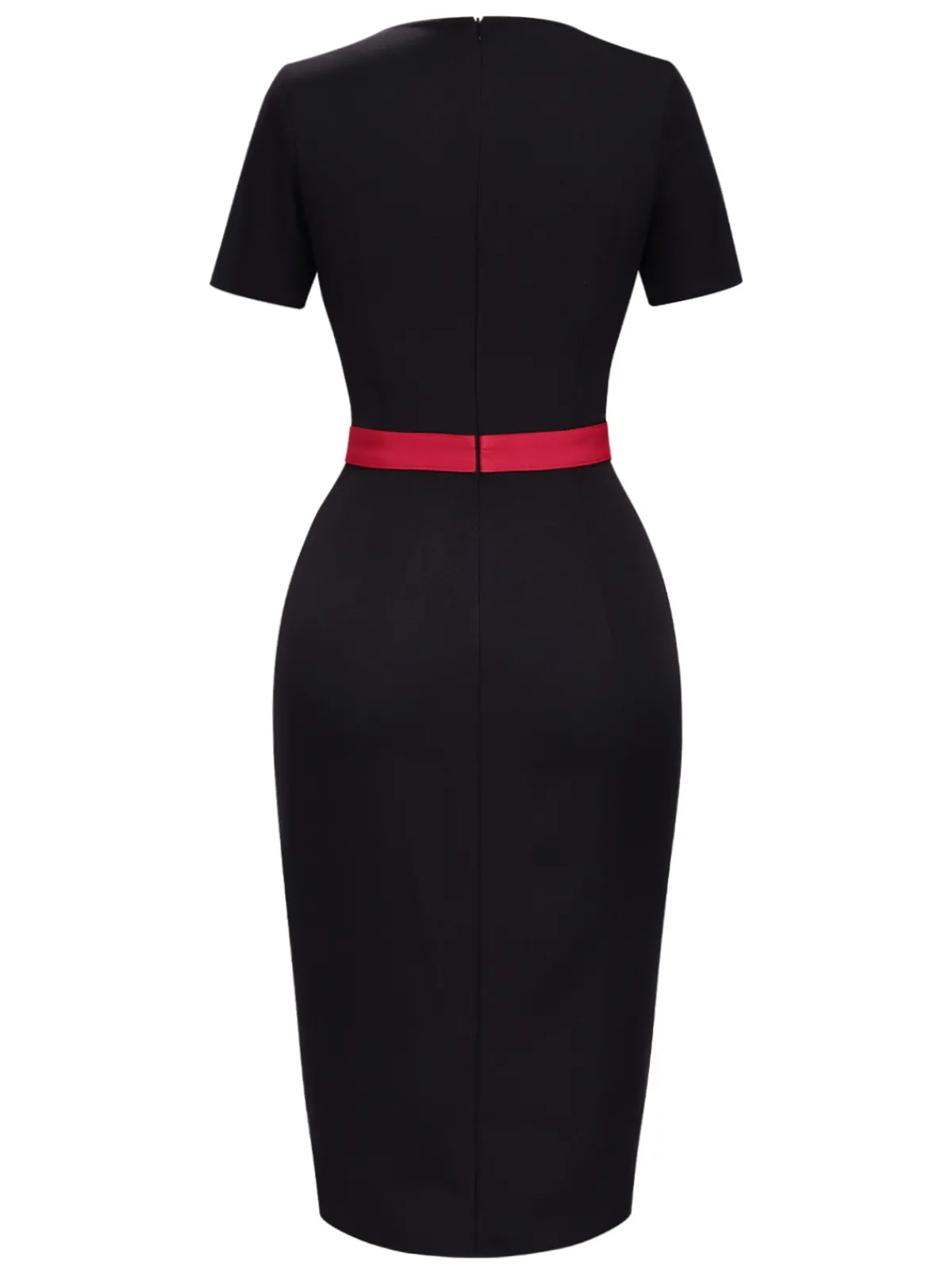 Sale Retro Stage 1960s Heart Neck Button Slit Dress Black