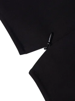 Sale Retro Stage 1960s Heart Neck Button Slit Dress Black