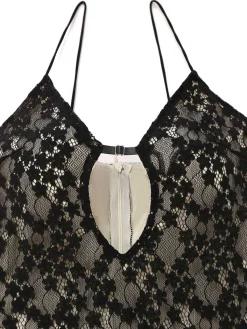 New Retro Stage 1960s Hollow Floral Lace Bodycon Dress Black