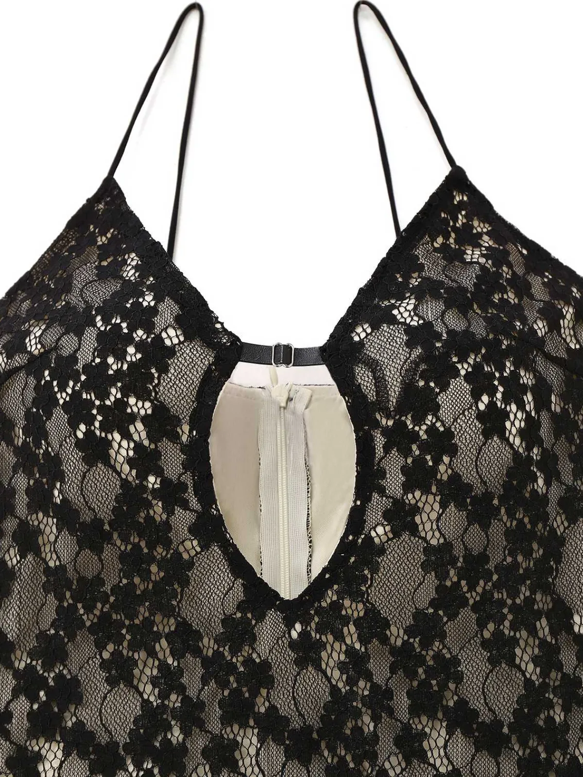 New Retro Stage 1960s Hollow Floral Lace Bodycon Dress Black