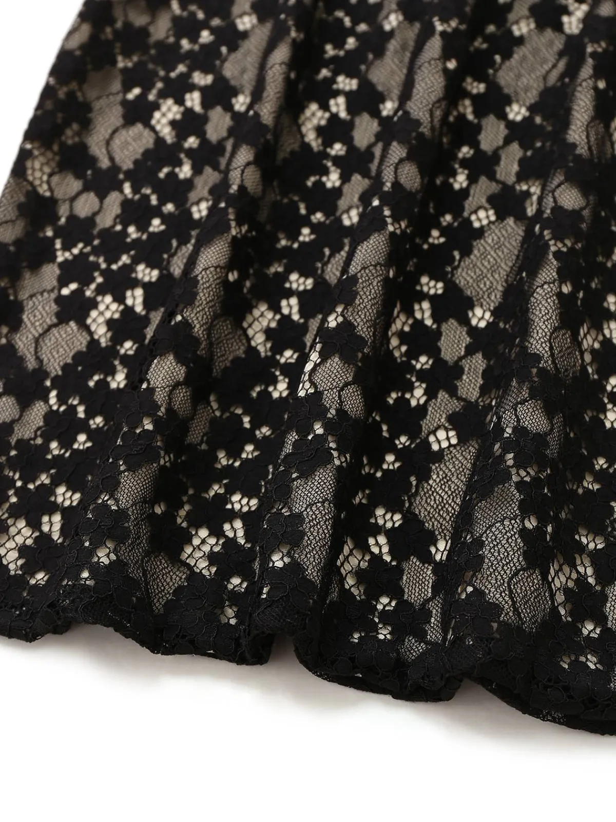 New Retro Stage 1960s Hollow Floral Lace Bodycon Dress Black