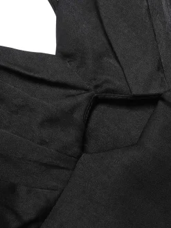 New Retro Stage 1970s Hollow Sweetheart Neck Dress Black