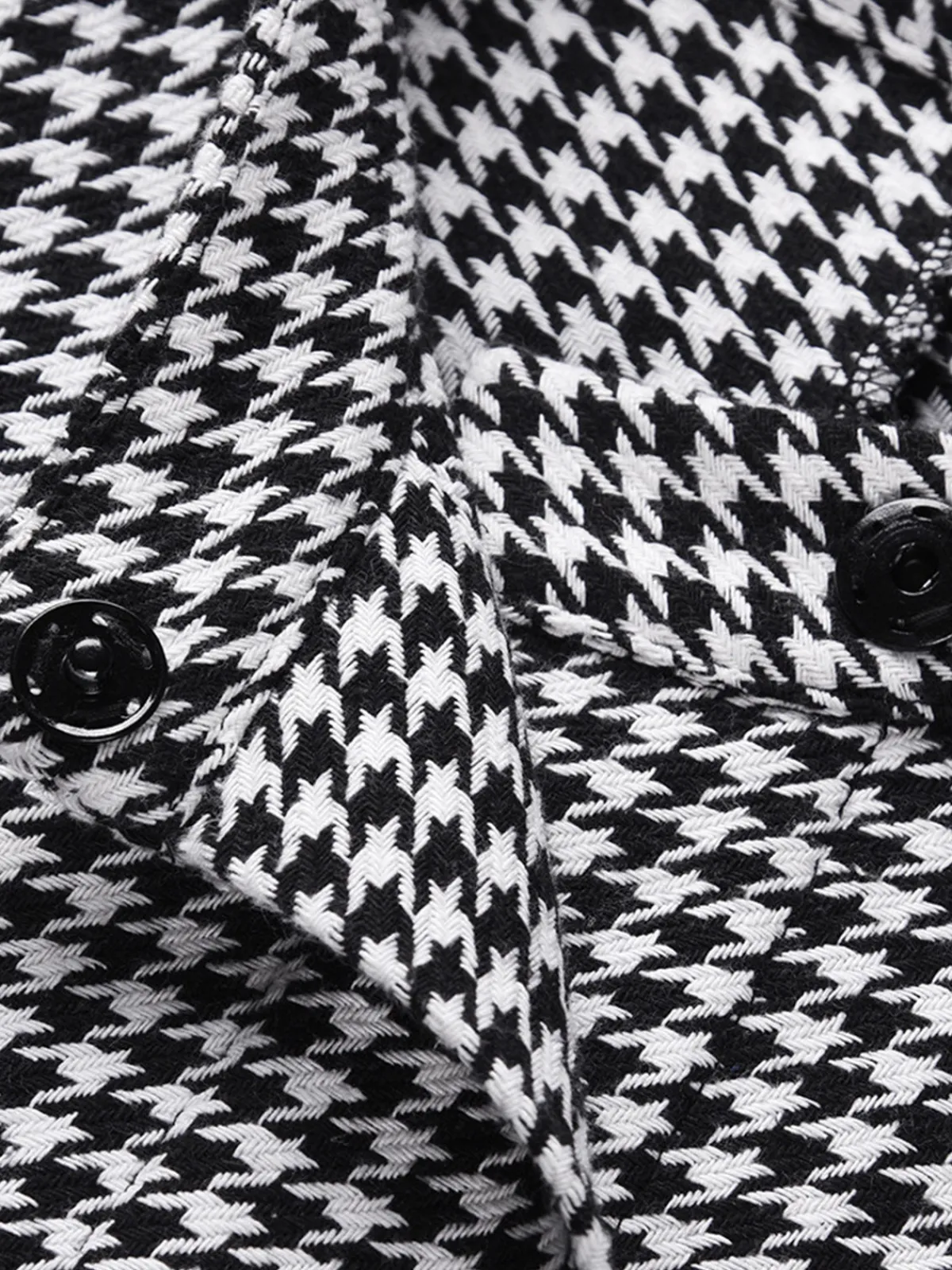 New Retro Stage Black 1950s Houndstooth Lace-Up Cloak Coat