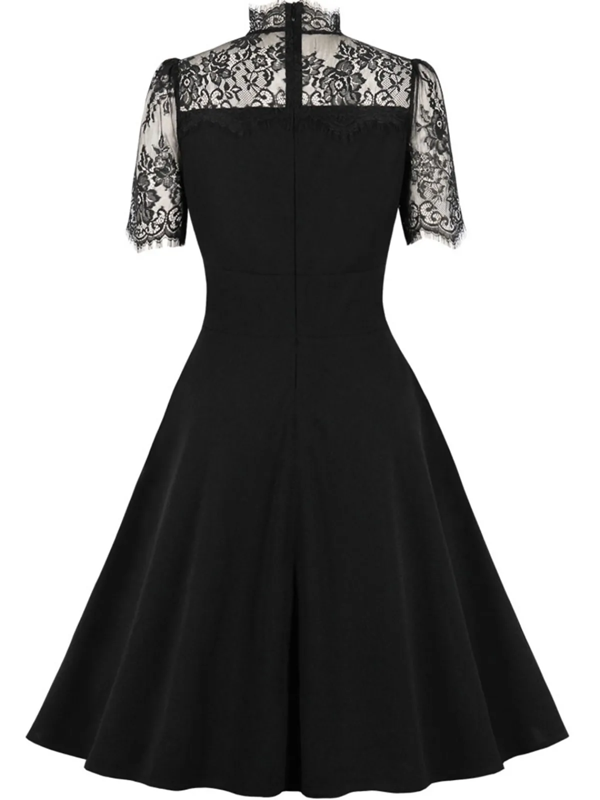 Outlet Retro Stage 1950s Lace A-Line Dress Black