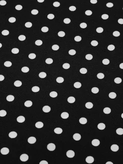 New Retro Stage 1960s Lace Dots Patchwork Straps Nightdress Black