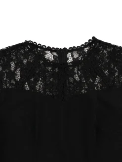 Online Retro Stage 1950s Lace Round Neck Dress Black