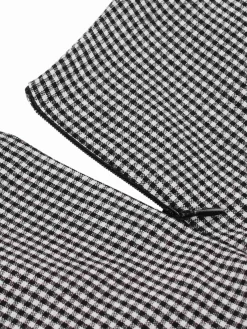 Fashion Retro Stage 1960s Lapel Shepherd Check Patchwork Dress Black