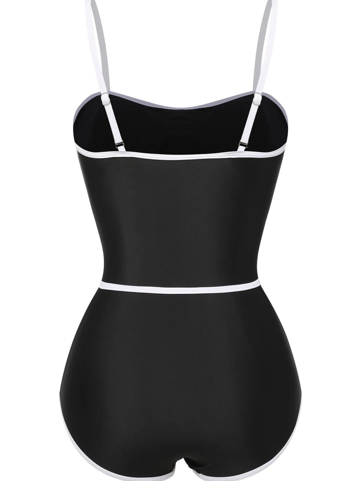 Online Retro Stage Black 1960s Lined Sling One-Piece Swimsuit