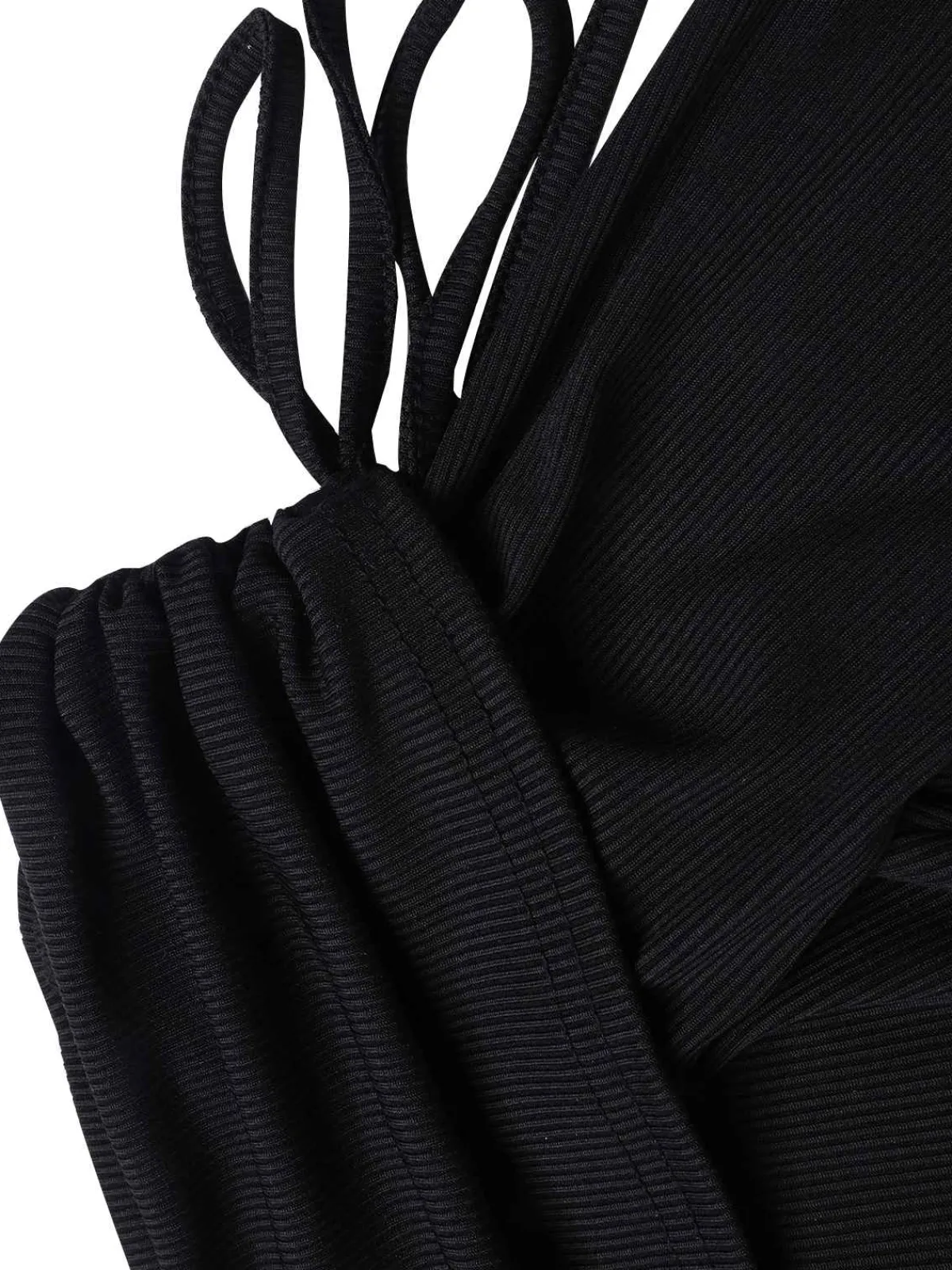 Best Retro Stage 1960s Off-Shoulder Lace-Up Drawstring Dress Black