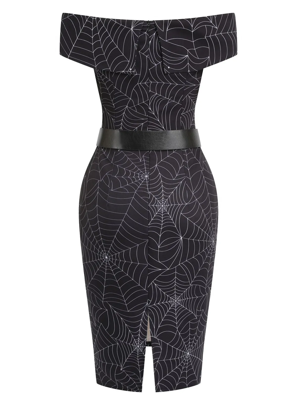 Sale Retro Stage 1960s Off-shoulder Spider Web Dress Black