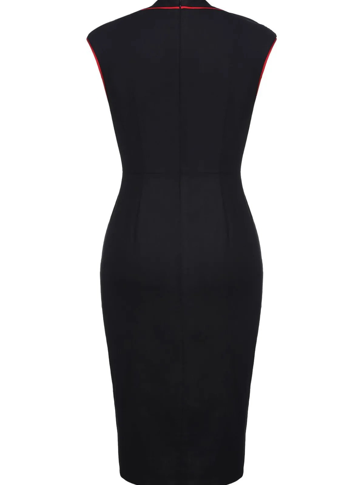 Outlet Retro Stage 1960s Patchwork Bodycon Dress Black