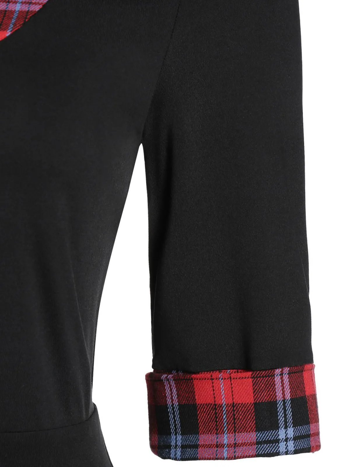 Outlet Retro Stage 1950s Plaid Patchwork Dress Black