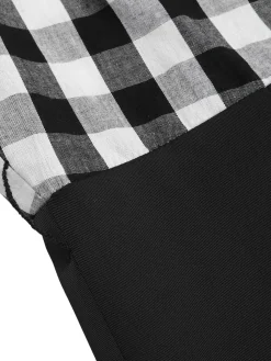 Fashion Retro Stage 1940s Plaid Patchwork Suspender Jumpsuit Black