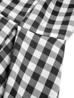 Fashion Retro Stage Black 1950s Plaid Swing Dress