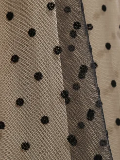 Hot Retro Stage 1950s Polka Dot Off-shoulder Patchwork Dress Black