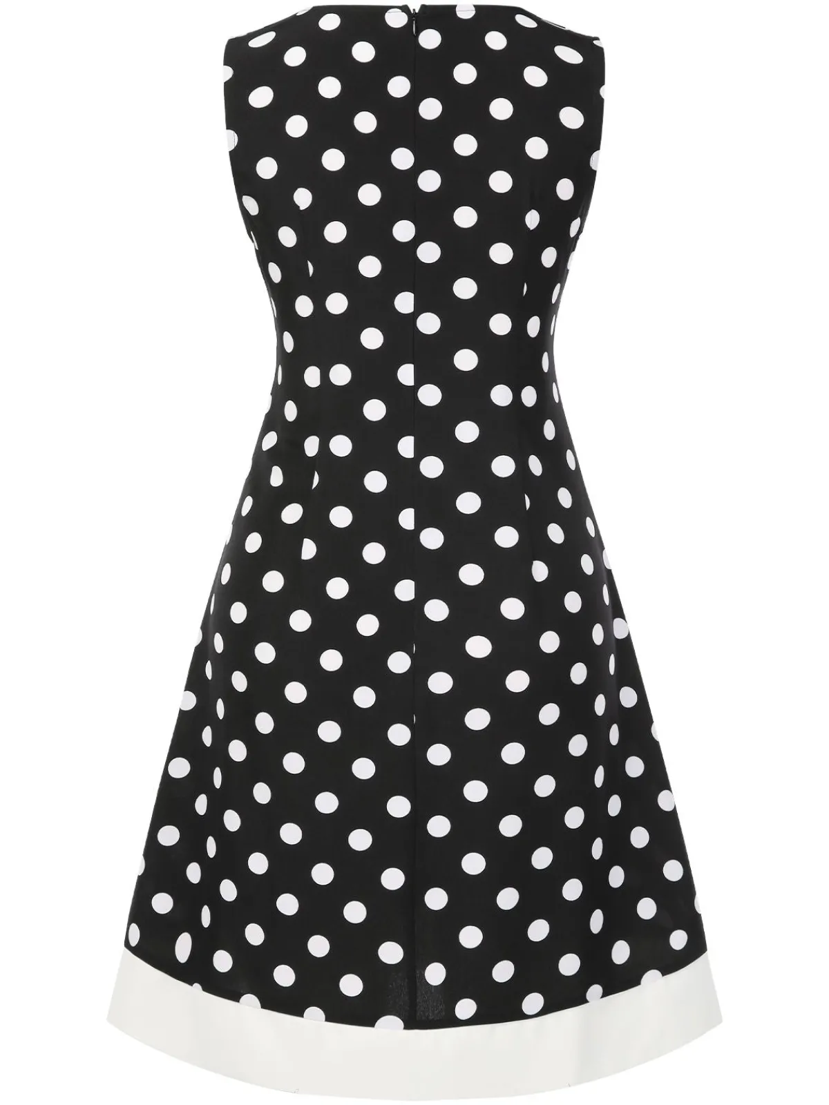 Sale Retro Stage 1960s Polka Dot V-Neck Dress Black