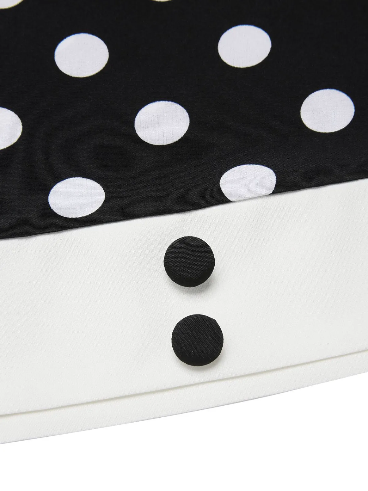 Sale Retro Stage 1960s Polka Dot V-Neck Dress Black