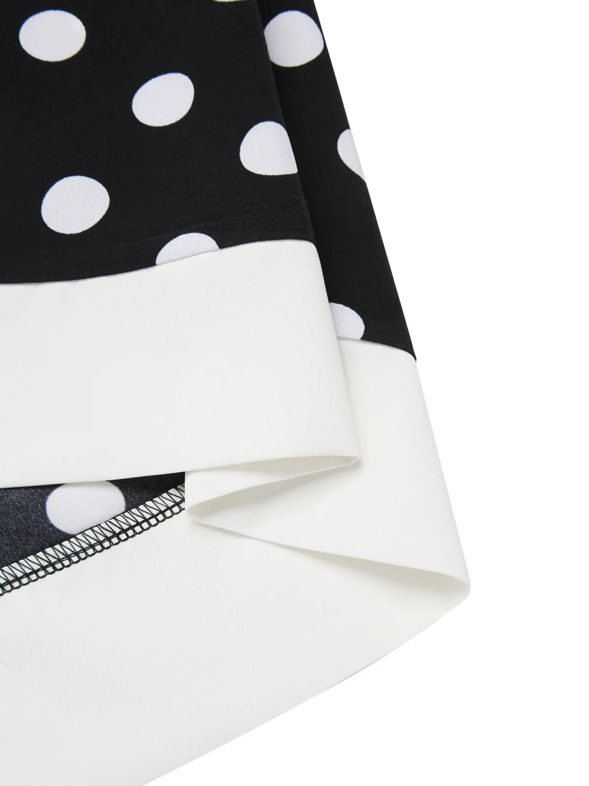 Sale Retro Stage 1960s Polka Dot V-Neck Dress Black