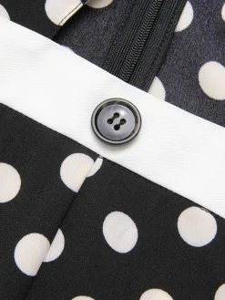 Outlet Retro Stage 1940s Polka Dots Cross Halter Jumpsuit Black