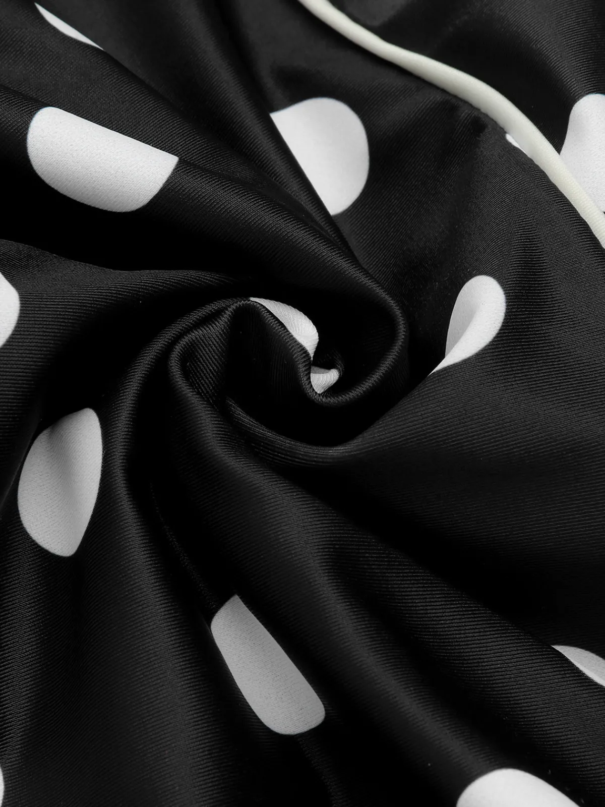 Best Retro Stage 1950s Polka Dots Halter Swimsuit Black