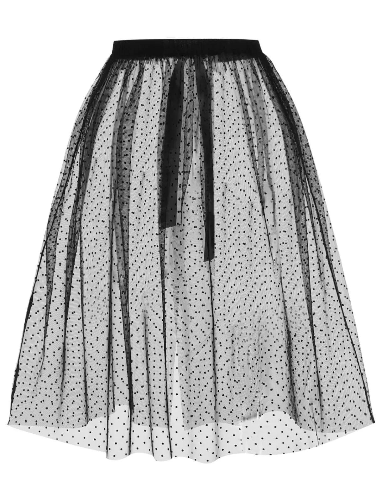 Sale Retro Stage 1960s Polka Dots Mesh Cover-up Black