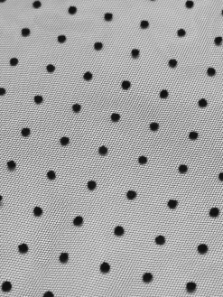 Sale Retro Stage 1960s Polka Dots Mesh Cover-up Black