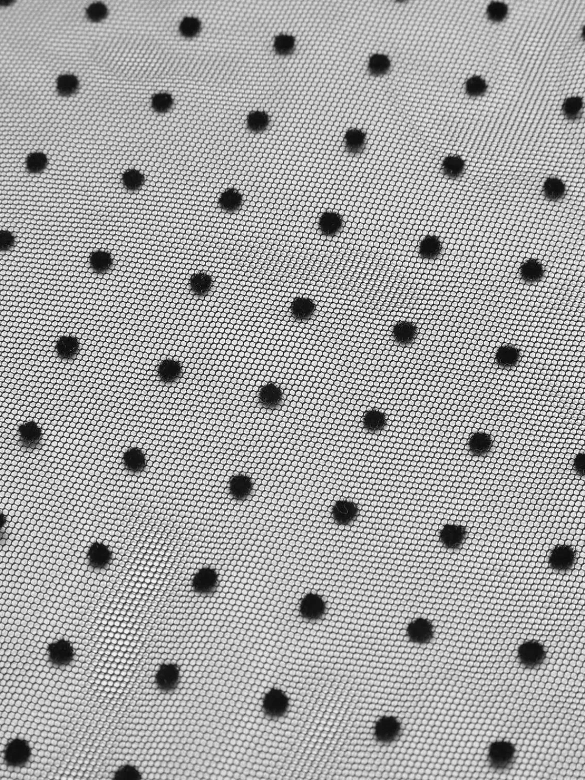 Sale Retro Stage 1960s Polka Dots Mesh Cover-up Black