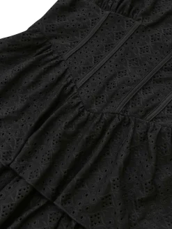 Best Retro Stage 1950s Puff Corset Hollow Knit Dress Black