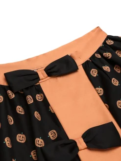 Best Retro Stage 1950s Pumpkins Romper & Skirt Black