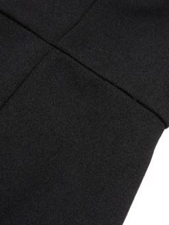 Discount Retro Stage 1960s Rhinestone Solid Halter Dress Black