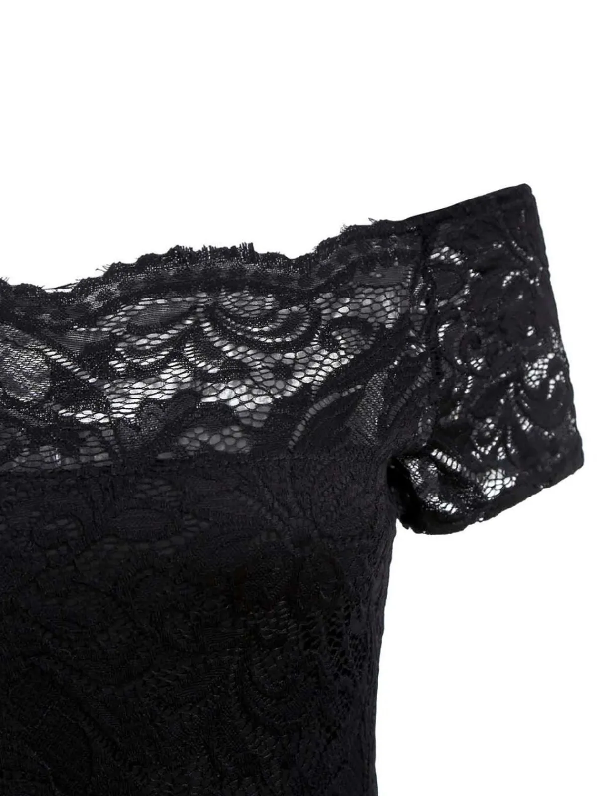 Discount Retro Stage 1950s Rose Cobweb Costume Dress Black