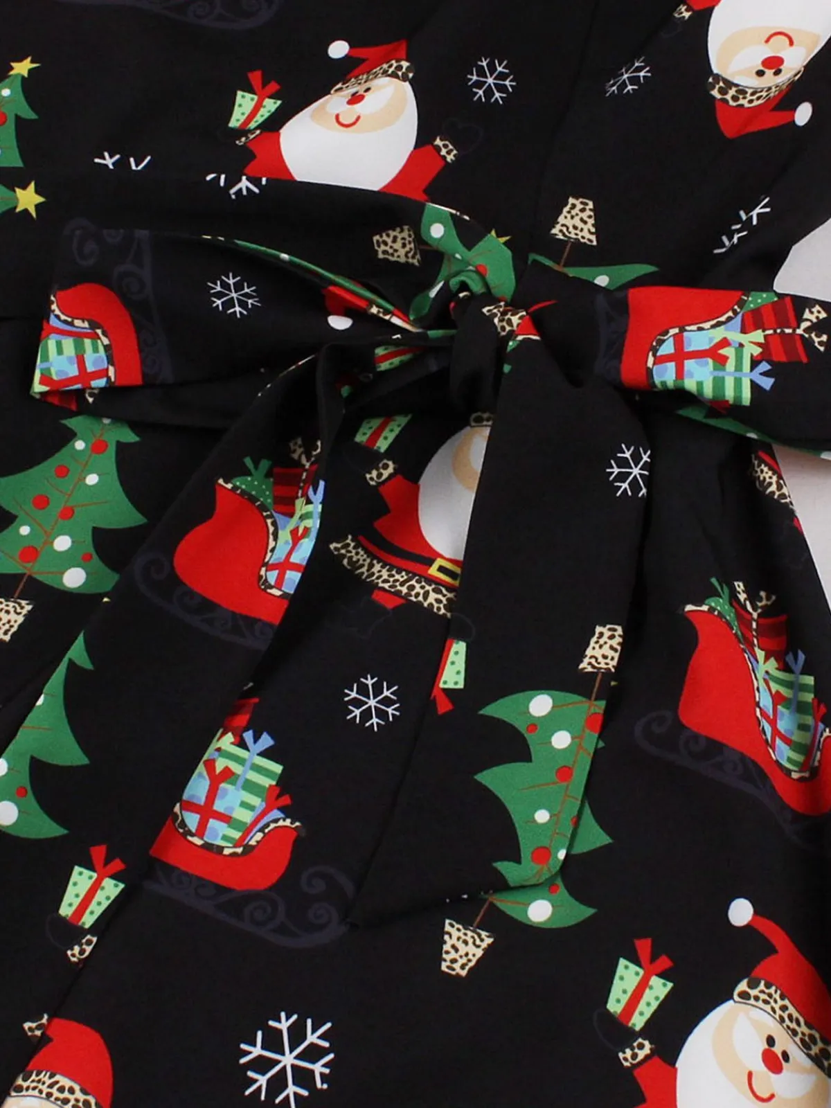 Discount Retro Stage 1950s Santa Claus Christmas Dress Black