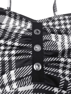 New Retro Stage 1950s Scottish Plaid Straps Dress Black