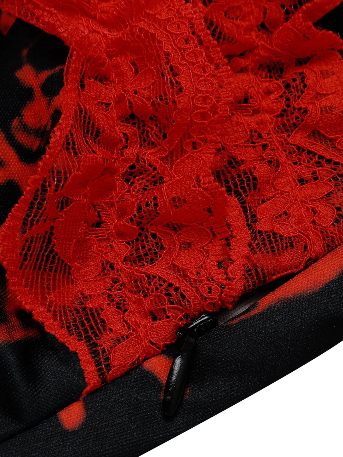 Hot Retro Stage 1950s Skull Lace Strap Dress Black