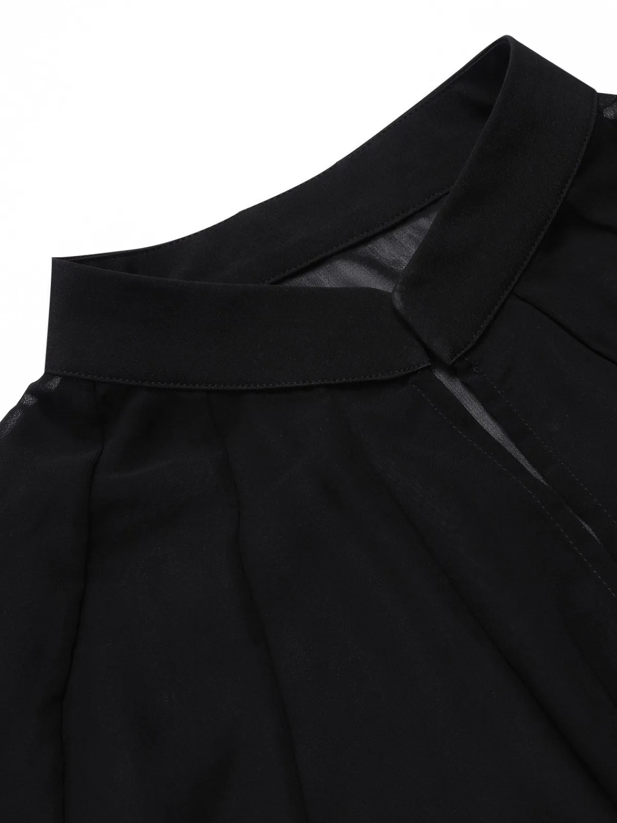 New Retro Stage 1950s Solid Bat Wing Sheer Cape Black