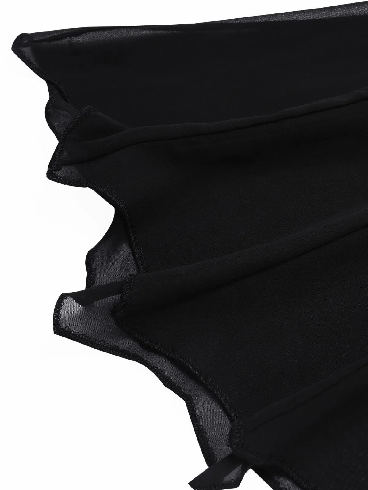 New Retro Stage 1950s Solid Bat Wing Sheer Cape Black