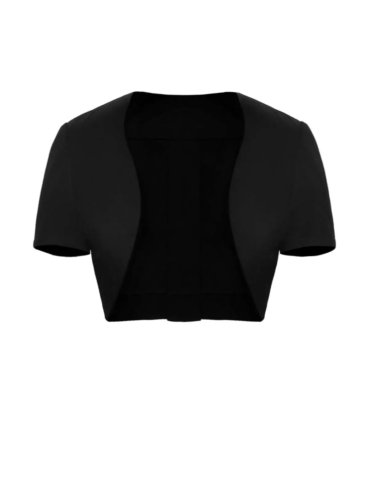 New Retro Stage 1950s Solid Bow Short Jacket Black
