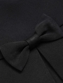 New Retro Stage 1950s Solid Bow Short Jacket Black