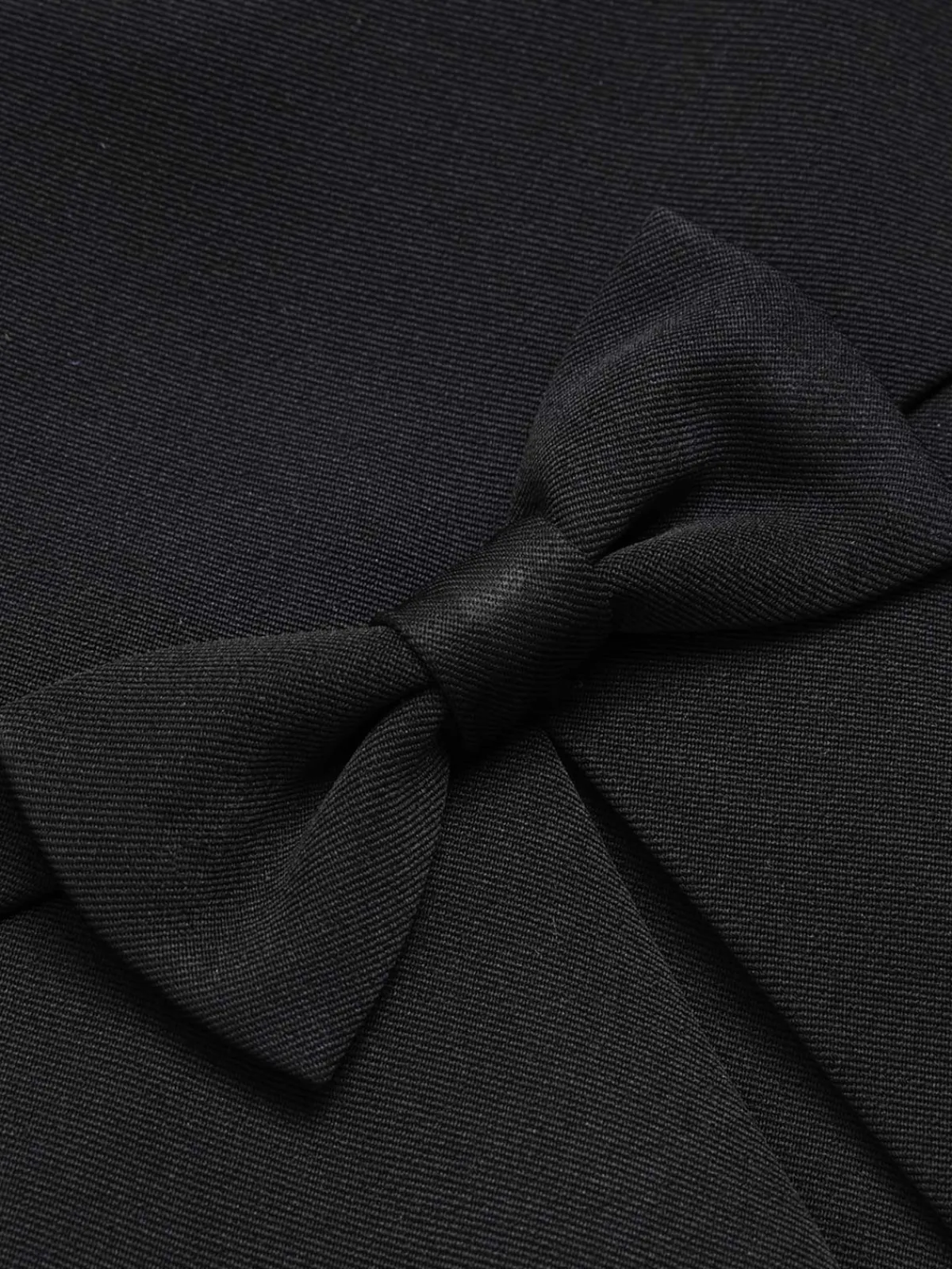 New Retro Stage 1950s Solid Bow Short Jacket Black