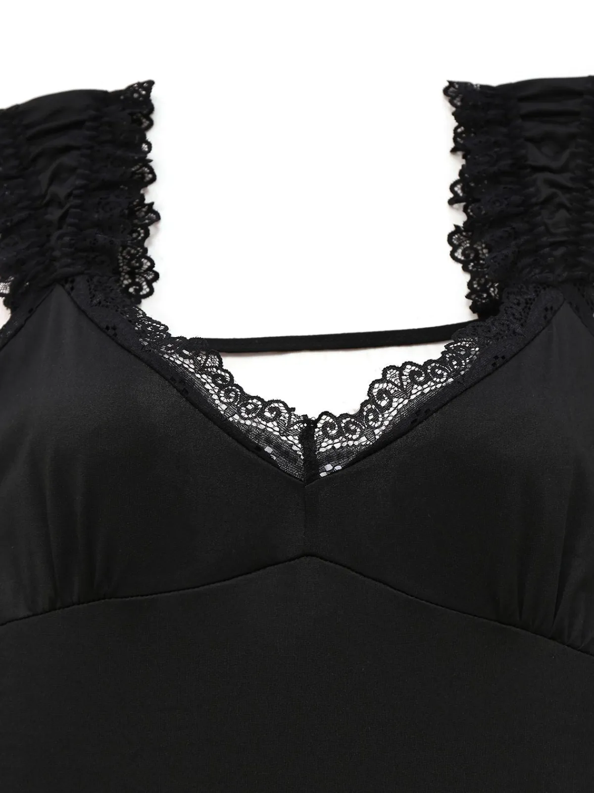 Best Retro Stage 1950s Solid Butterfly Backless Nightdress Black