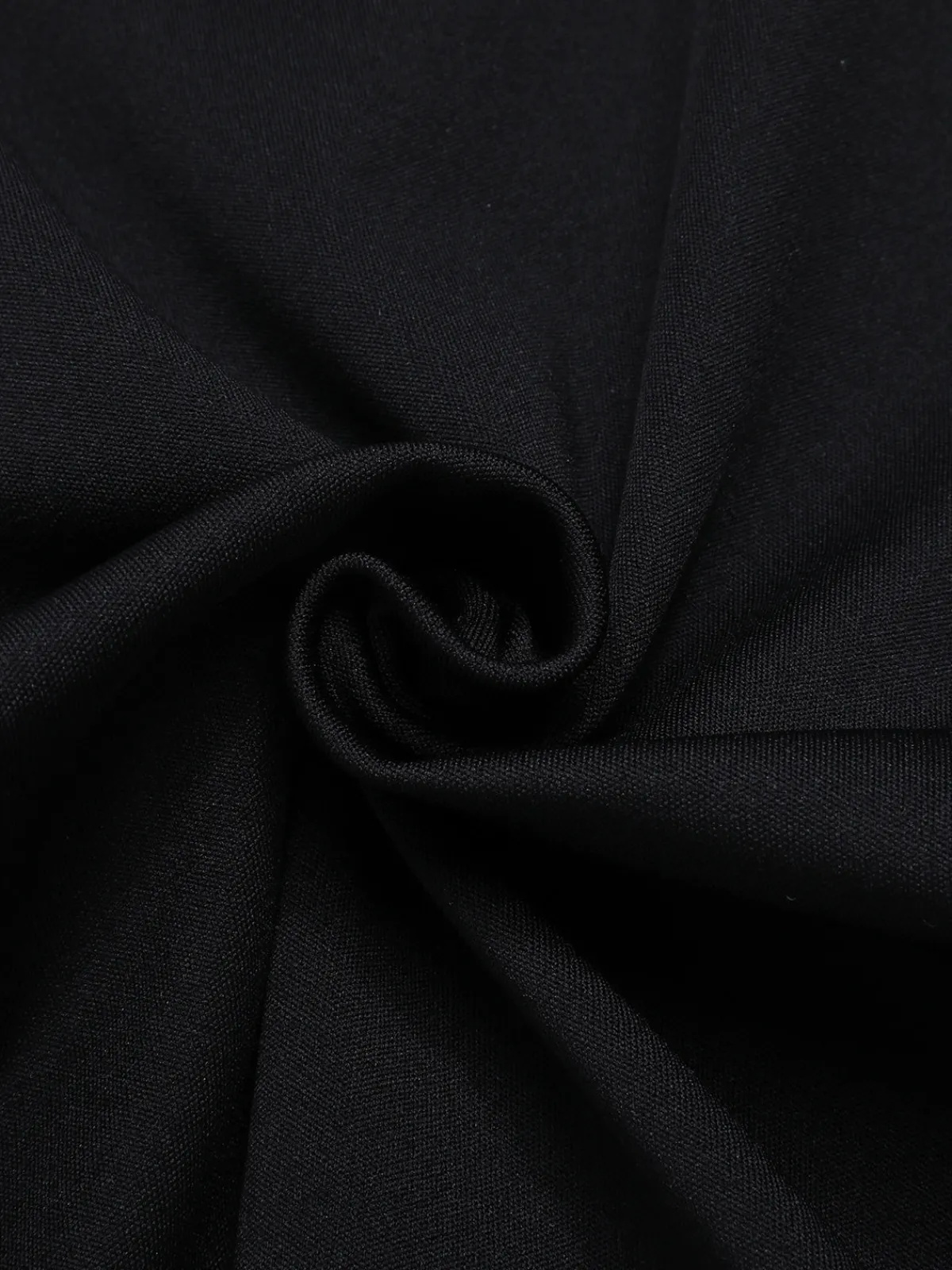 Online Retro Stage 1960s Solid Button Sleeveless Dress Black