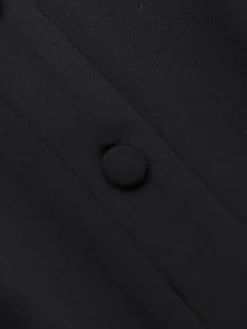 Online Retro Stage 1960s Solid Button Sleeveless Dress Black