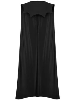 Discount Retro Stage 1950s Solid Color Bat Cloak Black