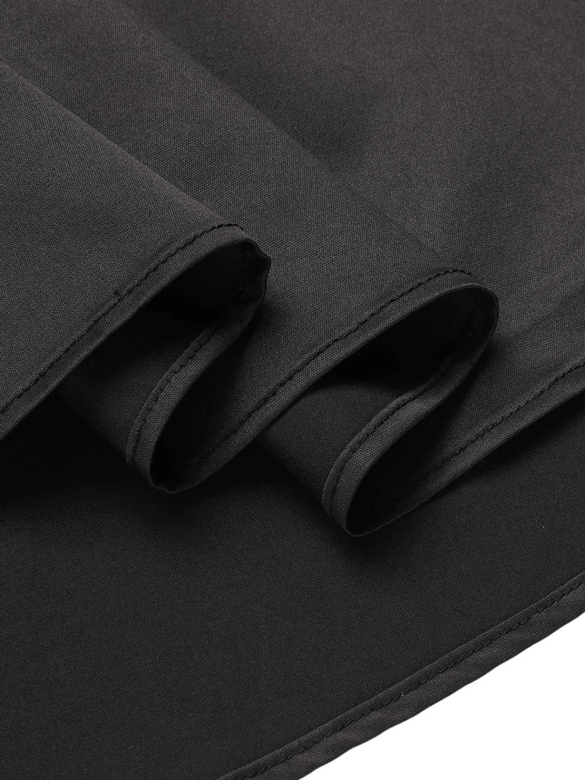 Sale Retro Stage 1950s Solid Elastic Waist Pleated Skirt Black