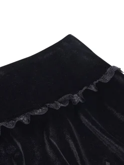 Discount Retro Stage 1980s Solid Embroidered Lace Skirt Black