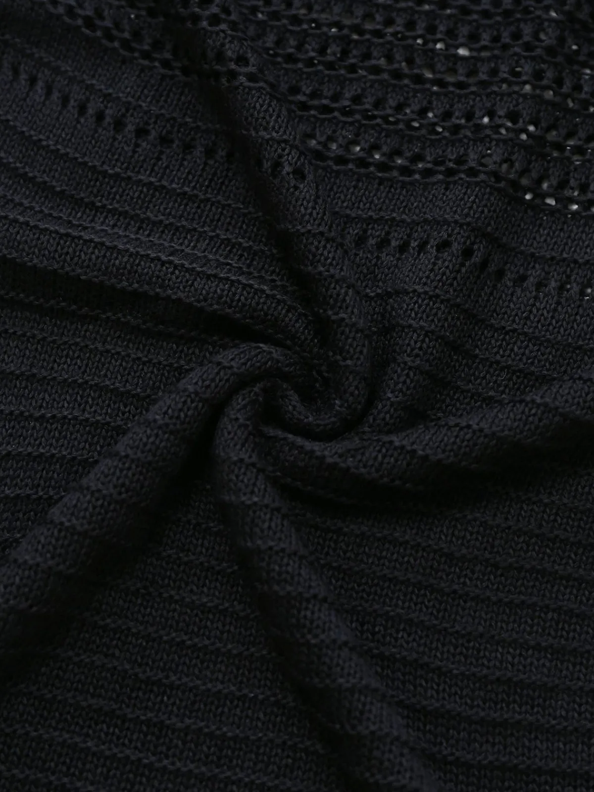New Retro Stage 1970s Solid Halter Knit Dress Black