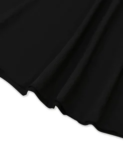 Hot Retro Stage 1950s Solid Lace Strappy Nightdress Black
